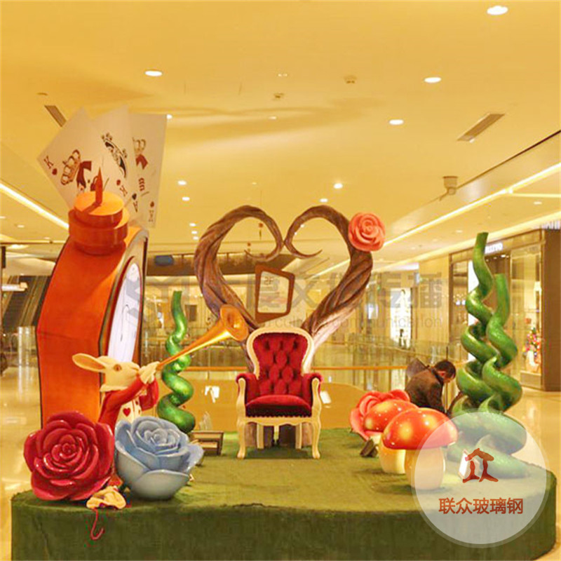 玻璃鋼雕塑定制卡通人物模型商場(chǎng)售樓處美陳戶外大型創(chuàng)意落地?cái)[件