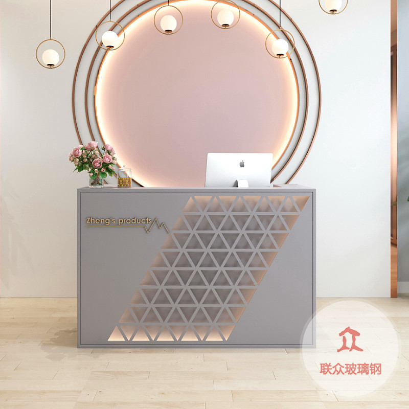 創(chuàng)意l異形玻璃鋼烤漆前臺(tái)U型接待臺(tái)公司座椅橢圓形收銀臺(tái)吧臺(tái)定制