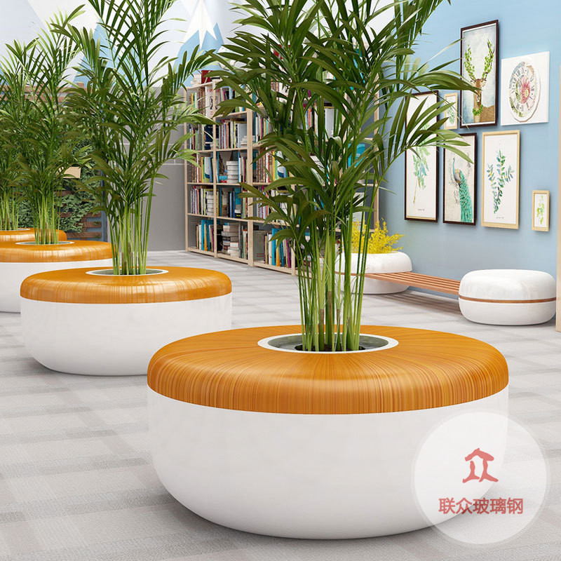 玻璃鋼樹池座椅創(chuàng)意商場(chǎng)休閑椅景觀花盆公園種植戶外園林坐凳定制