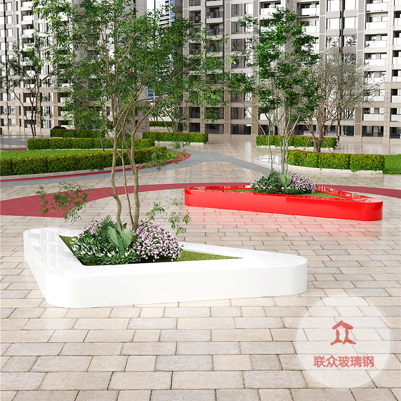 玻璃鋼長條樹池坐凳定制商場(chǎng)休閑創(chuàng)意座椅戶外公園林異形花壇景觀